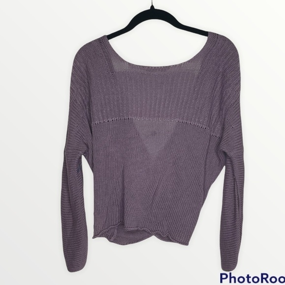 SOFT SURROUNDINGS Purple Wrap Sweater Top, Size Medium - Picture 8 of 8